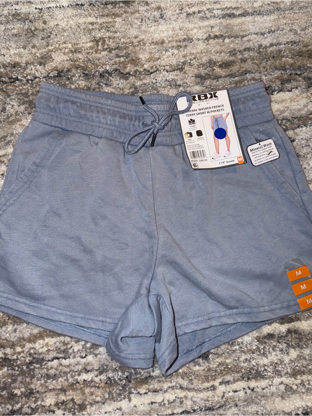 RBX Washed Light Blue Athletic Shorts